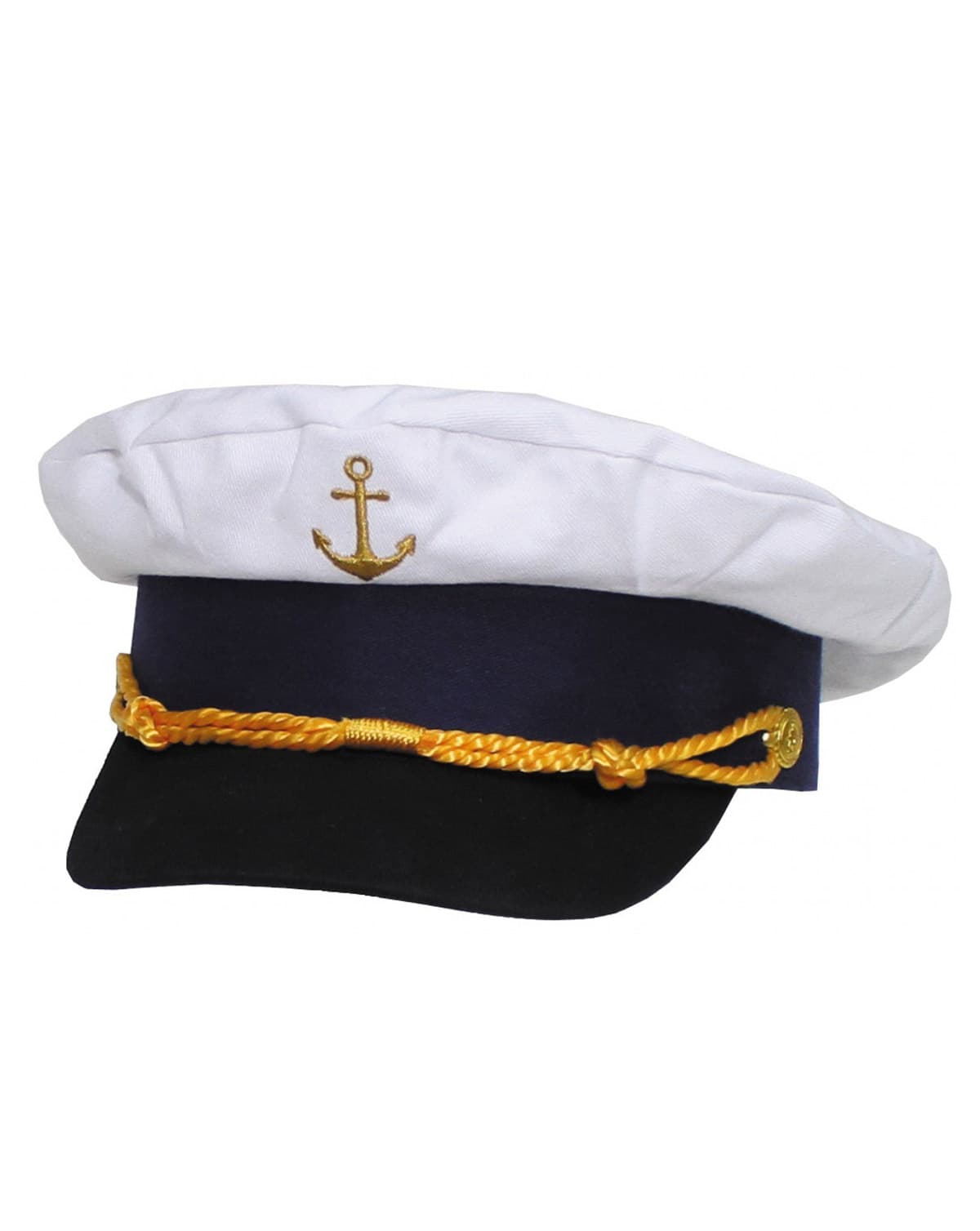 MFH Sailor Cap skipperlue med brodert anker Hvit