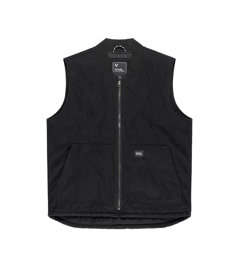 Vintage Industries Hallet Bodywarmer - föret canvasvest Svart