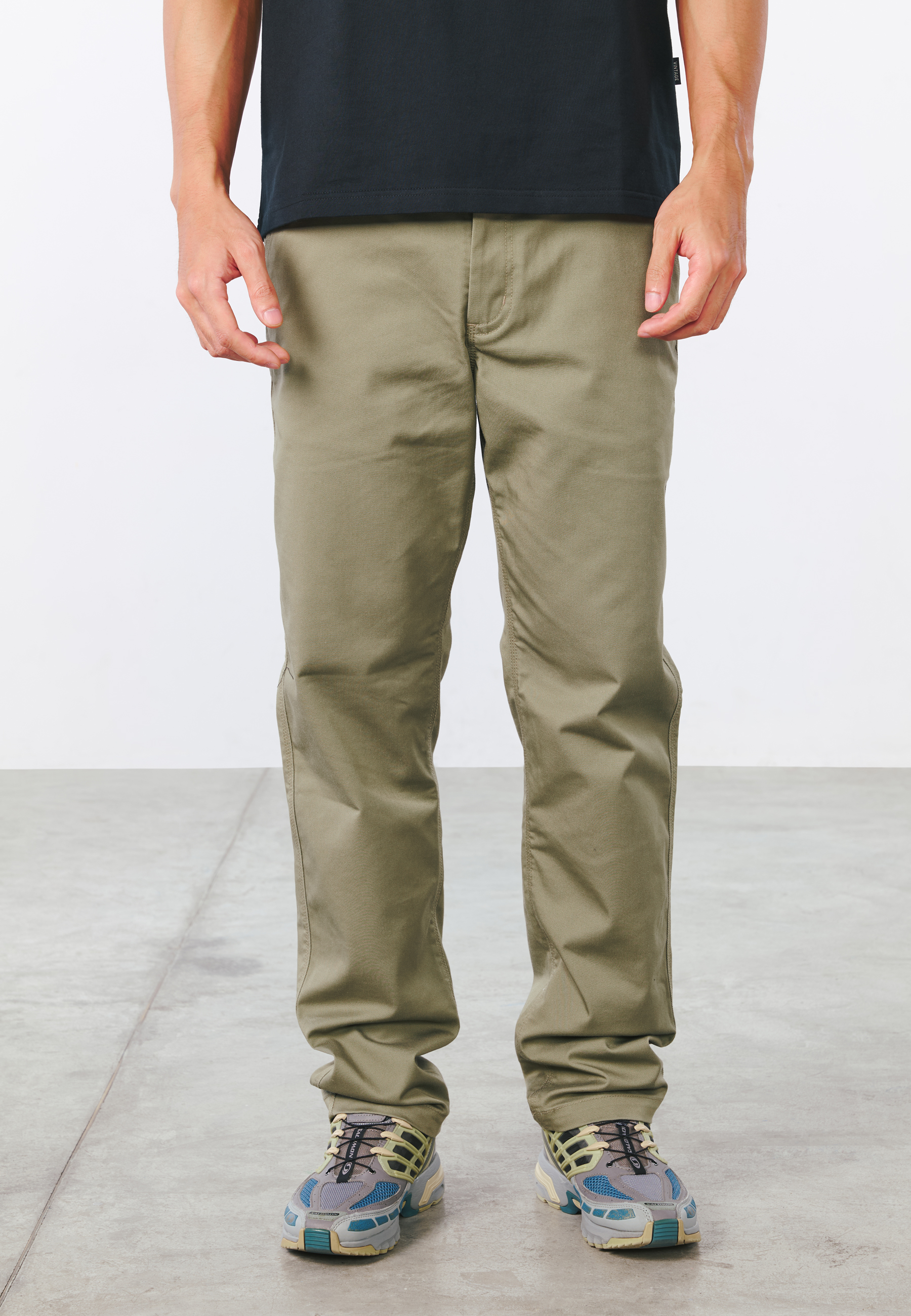 Vintage Industries Collin Pants workwear-bukse med stretch Beige