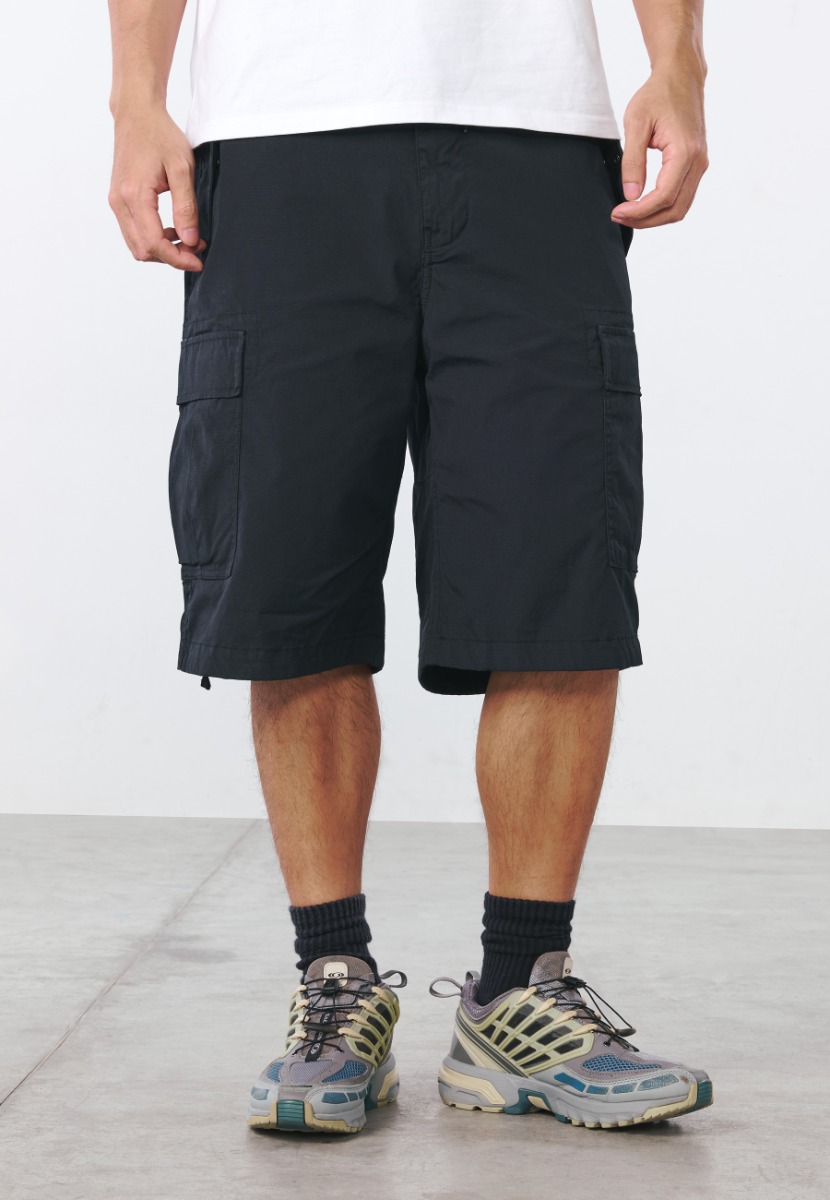 Vintage Industries Porter lange 3/4-cargoshorts med stretch Svart